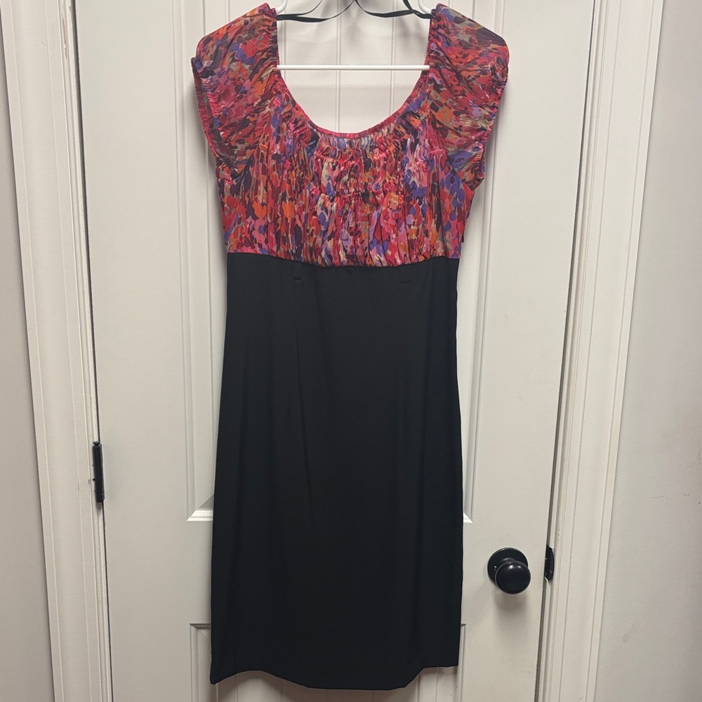 Chic Multicolor and Black Midi Dress